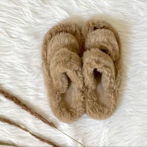 NWT Tan Cozy Slippers